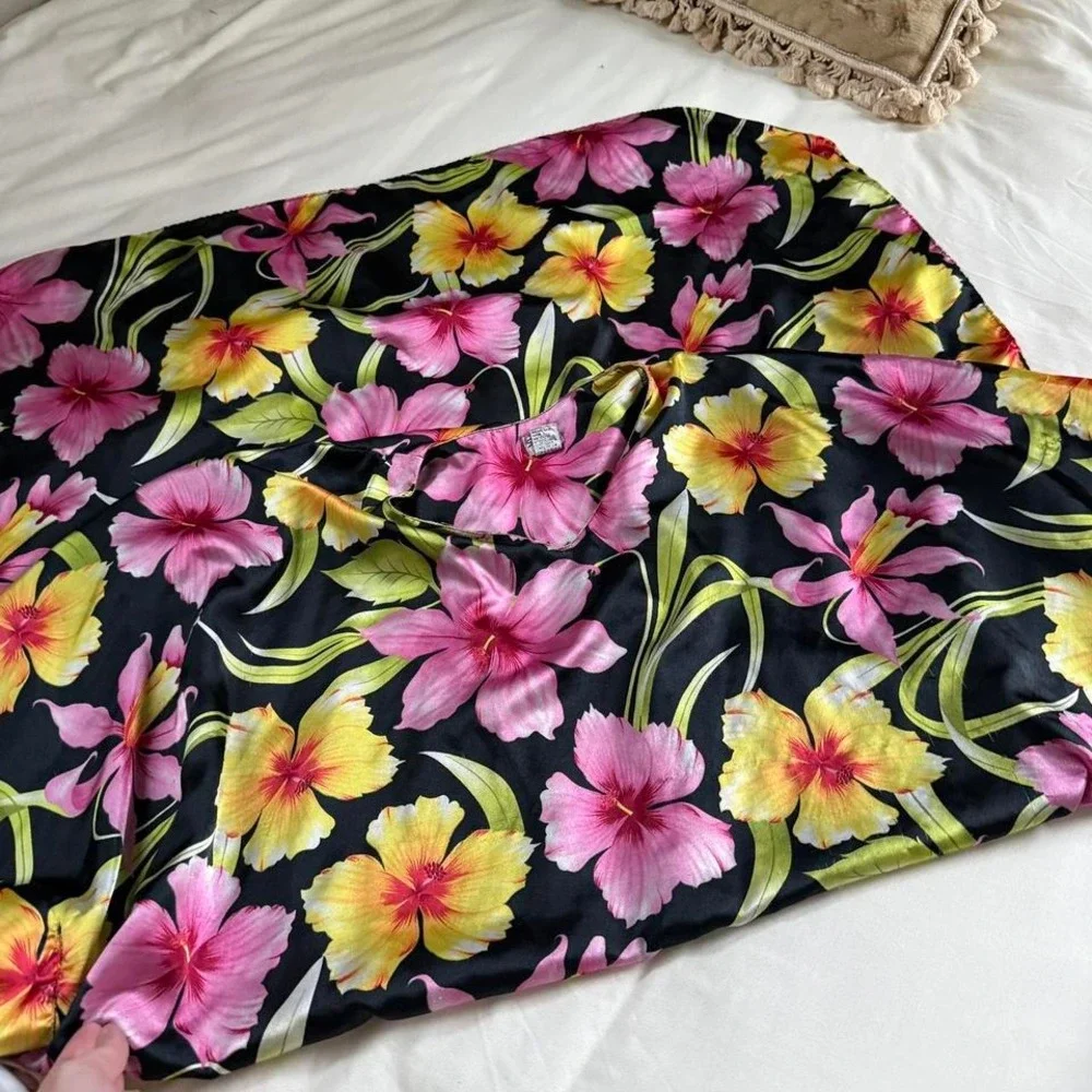 floral kaftan dress  80s sante‎ classics floral kaftan free size